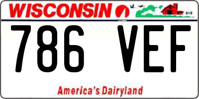 WI license plate 786VEF