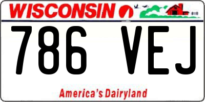 WI license plate 786VEJ