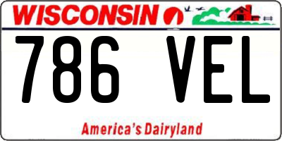 WI license plate 786VEL