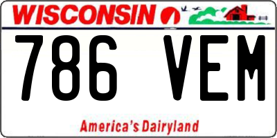 WI license plate 786VEM