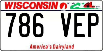 WI license plate 786VEP