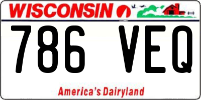 WI license plate 786VEQ