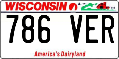 WI license plate 786VER