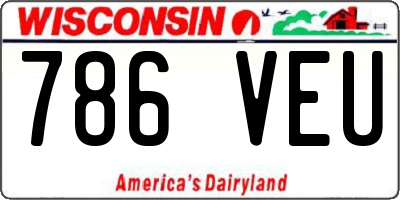 WI license plate 786VEU
