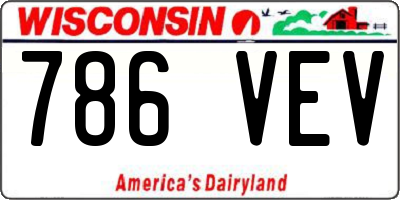 WI license plate 786VEV