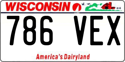 WI license plate 786VEX
