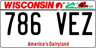 WI license plate 786VEZ