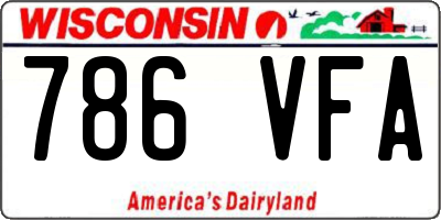 WI license plate 786VFA