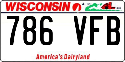WI license plate 786VFB