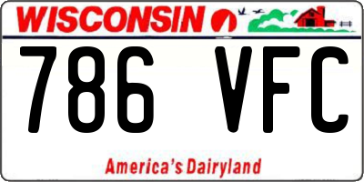 WI license plate 786VFC