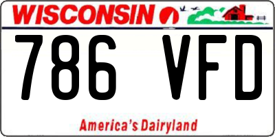 WI license plate 786VFD