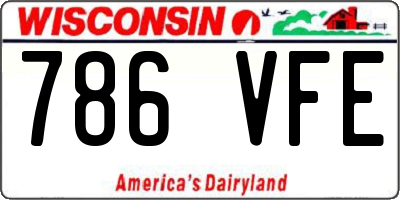 WI license plate 786VFE