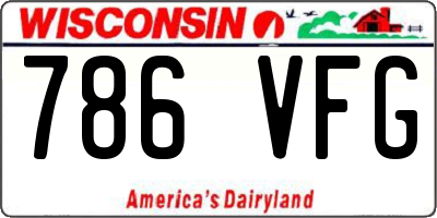 WI license plate 786VFG