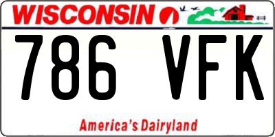 WI license plate 786VFK