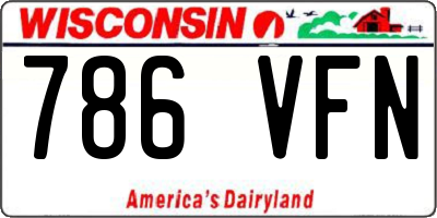 WI license plate 786VFN