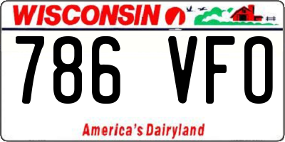 WI license plate 786VFO