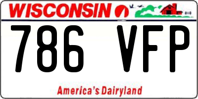 WI license plate 786VFP