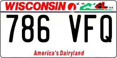 WI license plate 786VFQ