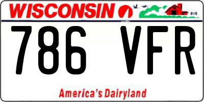 WI license plate 786VFR