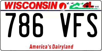 WI license plate 786VFS
