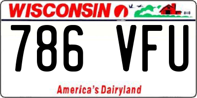 WI license plate 786VFU