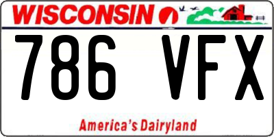 WI license plate 786VFX