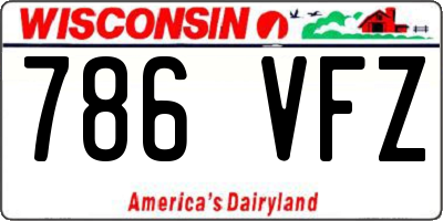 WI license plate 786VFZ