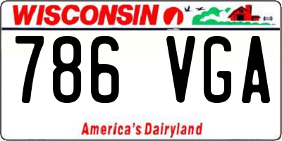 WI license plate 786VGA