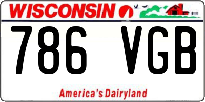 WI license plate 786VGB