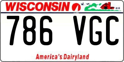 WI license plate 786VGC