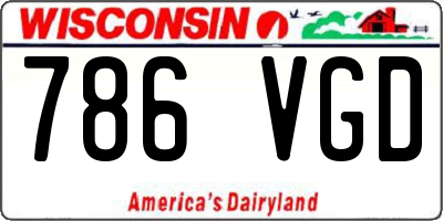 WI license plate 786VGD