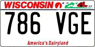 WI license plate 786VGE