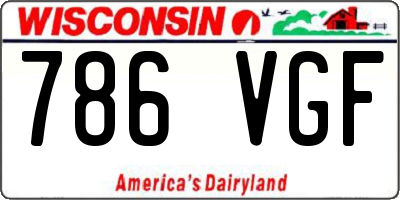 WI license plate 786VGF