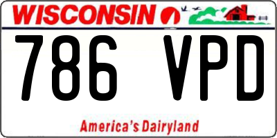 WI license plate 786VPD