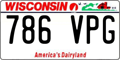 WI license plate 786VPG
