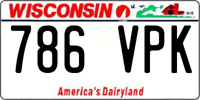 WI license plate 786VPK