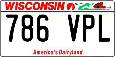 WI license plate 786VPL