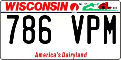 WI license plate 786VPM