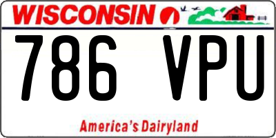 WI license plate 786VPU