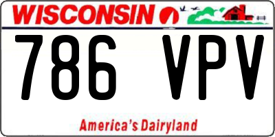 WI license plate 786VPV