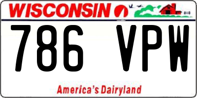 WI license plate 786VPW