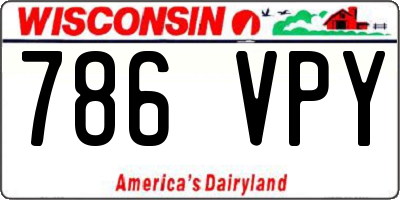 WI license plate 786VPY
