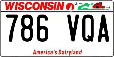 WI license plate 786VQA