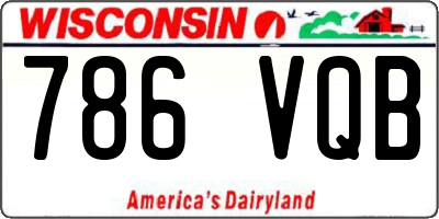 WI license plate 786VQB