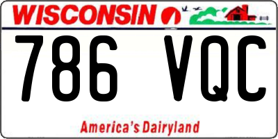 WI license plate 786VQC