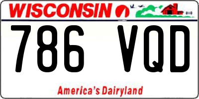 WI license plate 786VQD