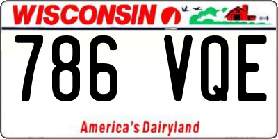 WI license plate 786VQE