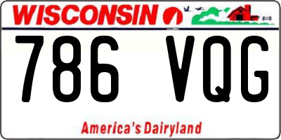 WI license plate 786VQG