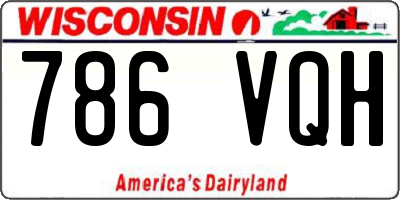 WI license plate 786VQH