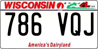 WI license plate 786VQJ
